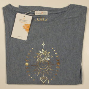 Shirt women von Spirit of OM in der Farbe blue melange gold