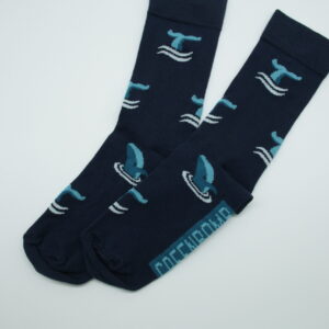 Socken mit Motiv Animal Whale Gr. 37-40 von Greenbomb in der Farbe dunkelblau