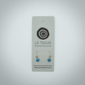 Ohrringe aus der Tagua Nuss "Coraret" in der Farbe türkis mit Durchzieher aus 925er Silberdraht