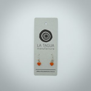 Ohrringe aus der Tagua Nuss "Coraret" in der Farbe orange mit Durchzieher aus 925er Silberdraht