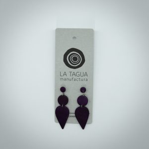Ohrringe aus der Tagua Nuss "LAGRIPO" in der Farbe lila (Stecker)