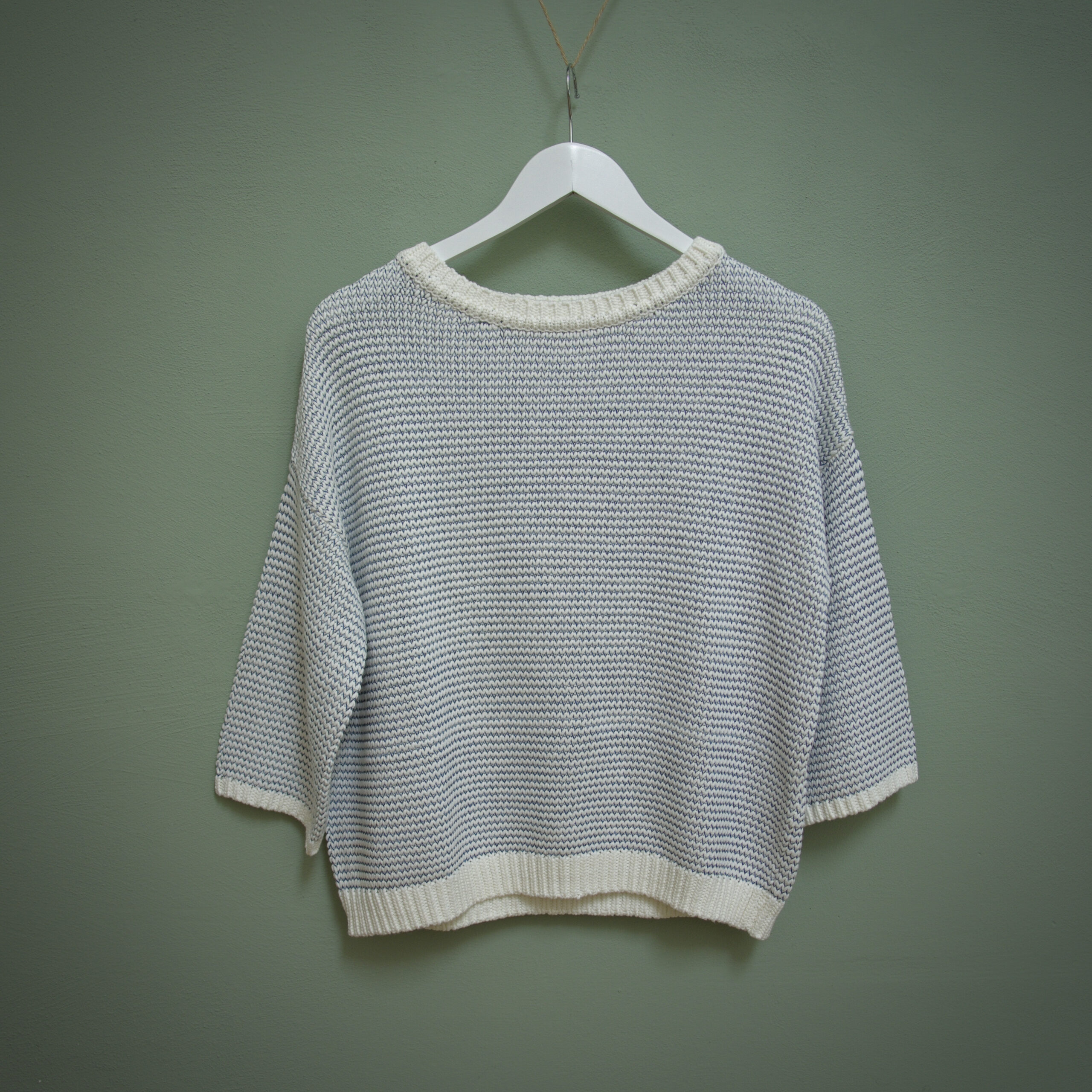 Gestreifter Strickpullover von eve in paradise in der Farbe white ocean combo