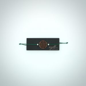 Eydl Armband „Blume des Lebens“ aus Nussholz – Dunkelgrün