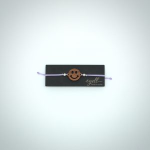 Eydl Armband „Smiley“ aus Nussholz – Lila