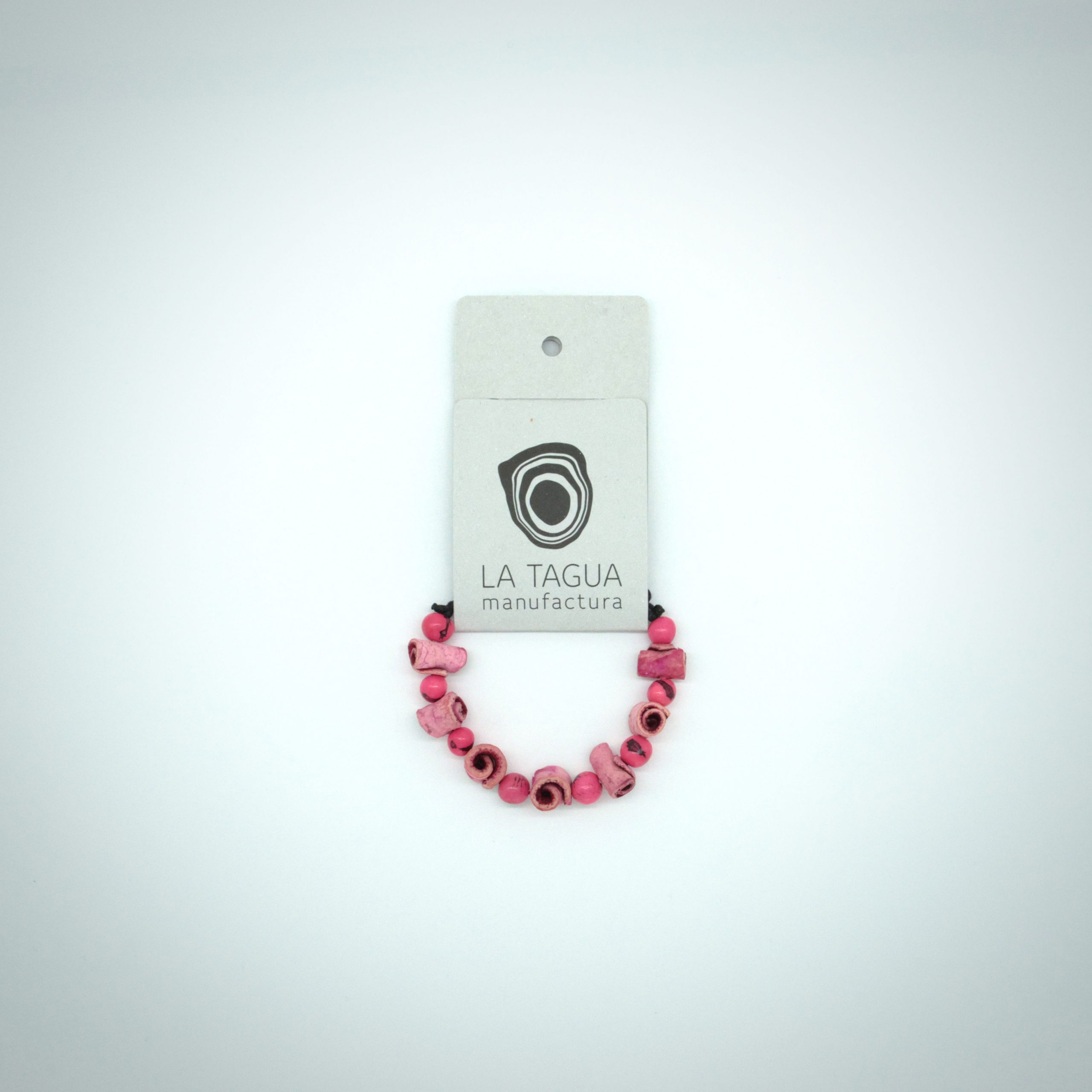 La Tagua Manufactura Armband aus Orangenschalen & Azaí-Samen – Pink
