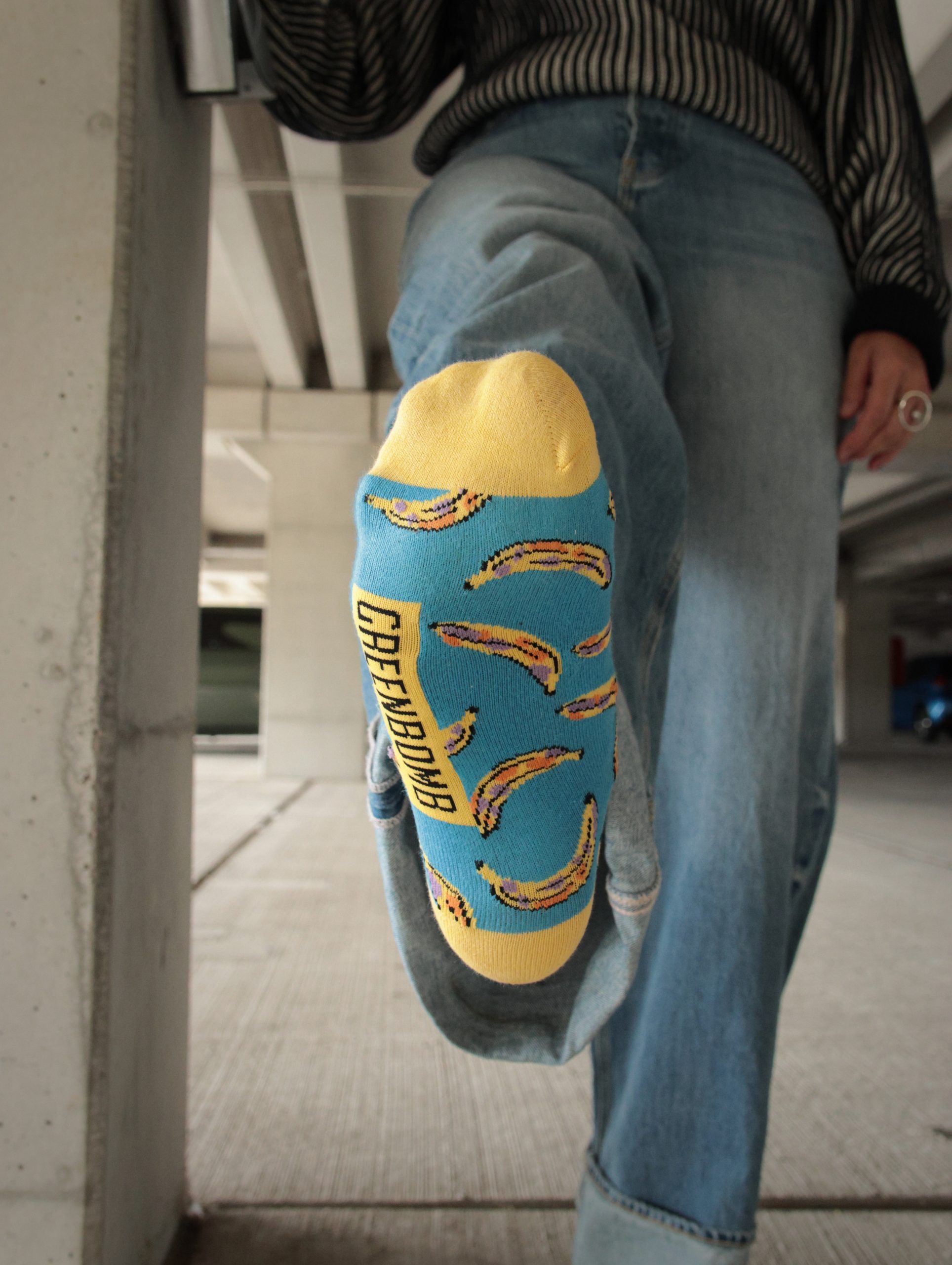 GREENBOMB Socken Banana – Blau/Gelb
