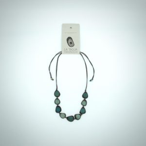 La Tagua Halskette aus Tagua-Nuss – Blau