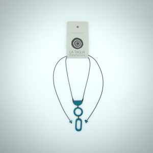 La Tagua Halskette „Tati“ aus Tagua-Nuss – Türkis